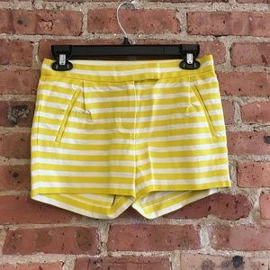 J. Crew Yellow/White Textured Stripe Shorts 00